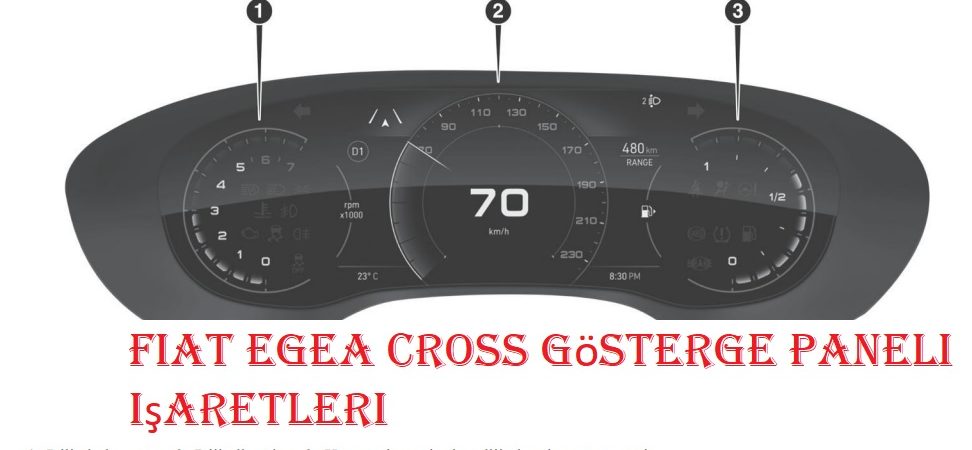 Fiat Egea Cross gösterge paneli işaretleri