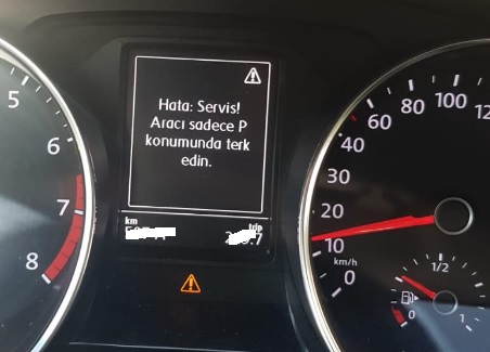 Hata servis aracı sadece p konumunda terk edin