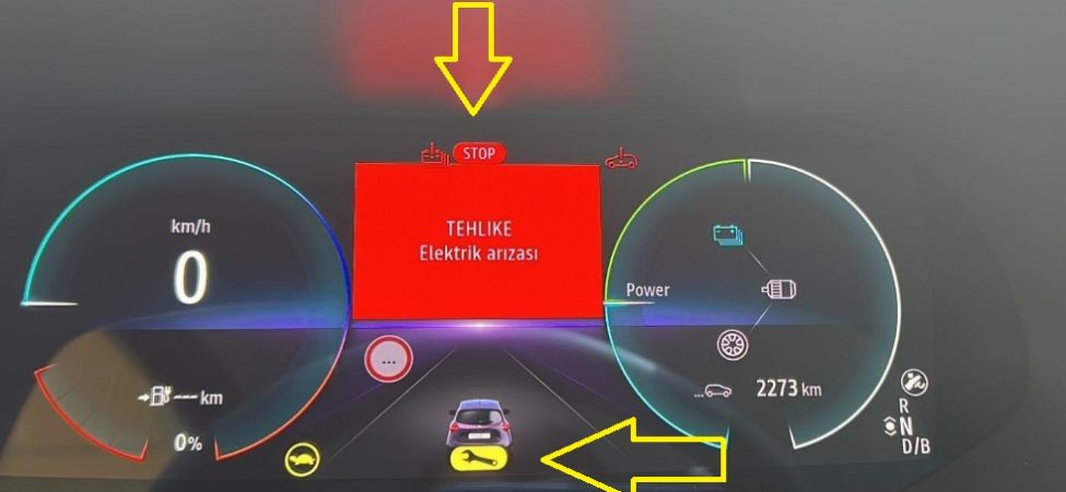 Renault tehlike elektrik arızası ne demek ?