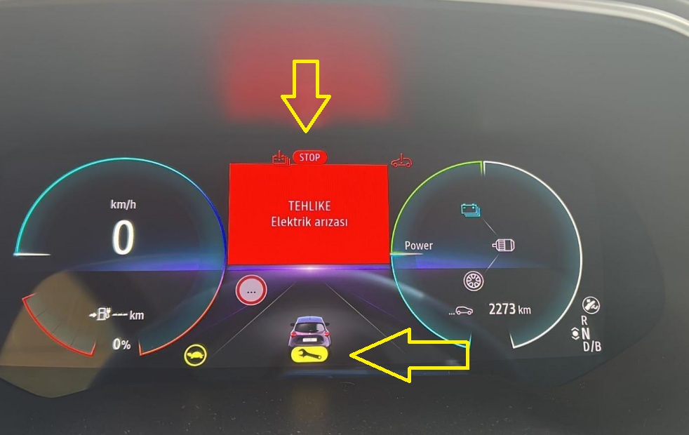 Renault tehlike elektrik arızası