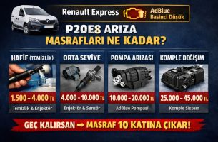 Renault Express araçlarda P20E8 arıza kodu ne kadar masraf çıkarır