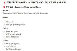 Mercedes Axor INS arızası