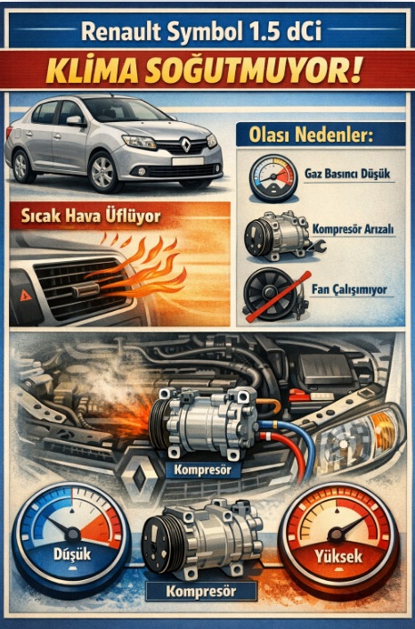 Renault Symbol 1.5 dci klima soğutmuyor 1