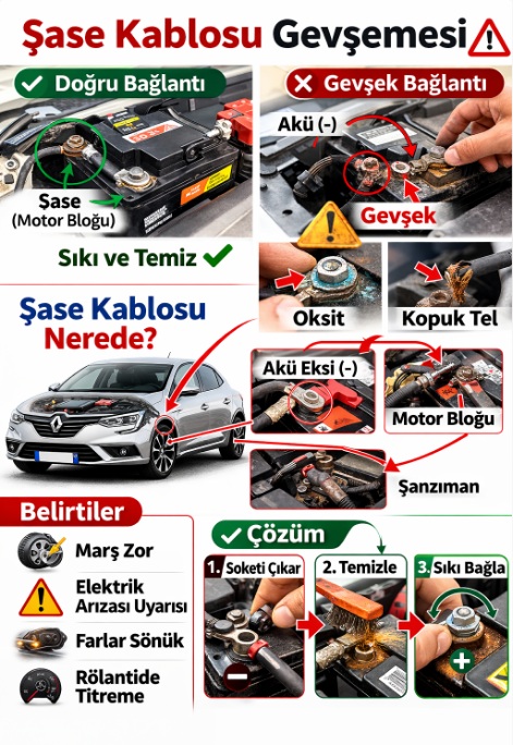 şase kablosu gevşemesi