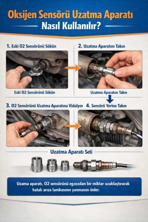 Oksijen sensörü uzatma aparatı nasıl kullanılır 